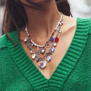 Free People Maxamillion Charm Necklace in Coquette Candy 🔥🔥 new!